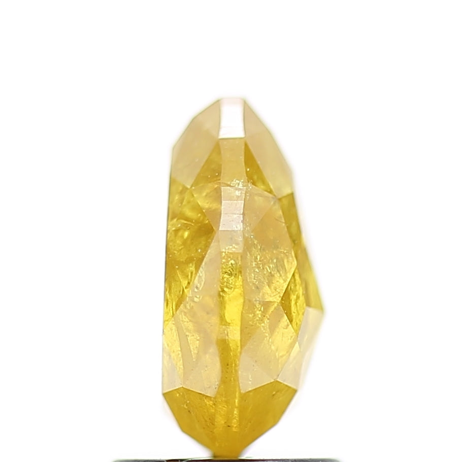 1.78 Carat Natural Fancy Yellow Pear Salt and Pepper Diamond 8.70 MM
