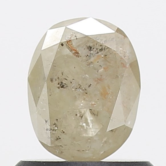 0.77 ct Design Salt and Pepper Brilliant Oval Diamond Ring Solitaire