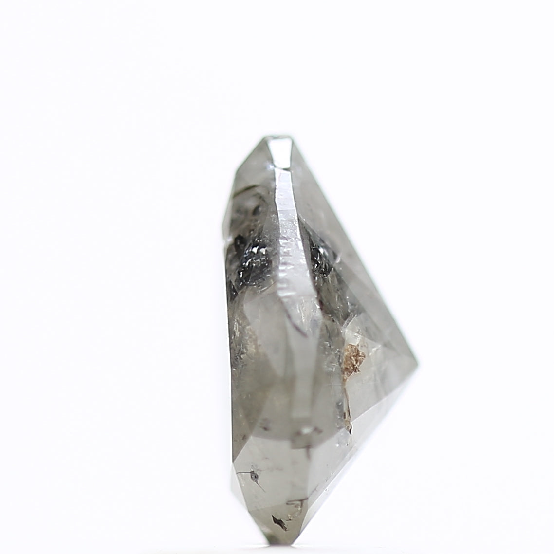 1 Carat Pear Rosecut Salt and Pepper Diamond 8 MM