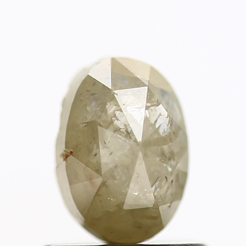 0.85 Carat Gray Oval Rose Cut Natural Diamond 6.3 MM