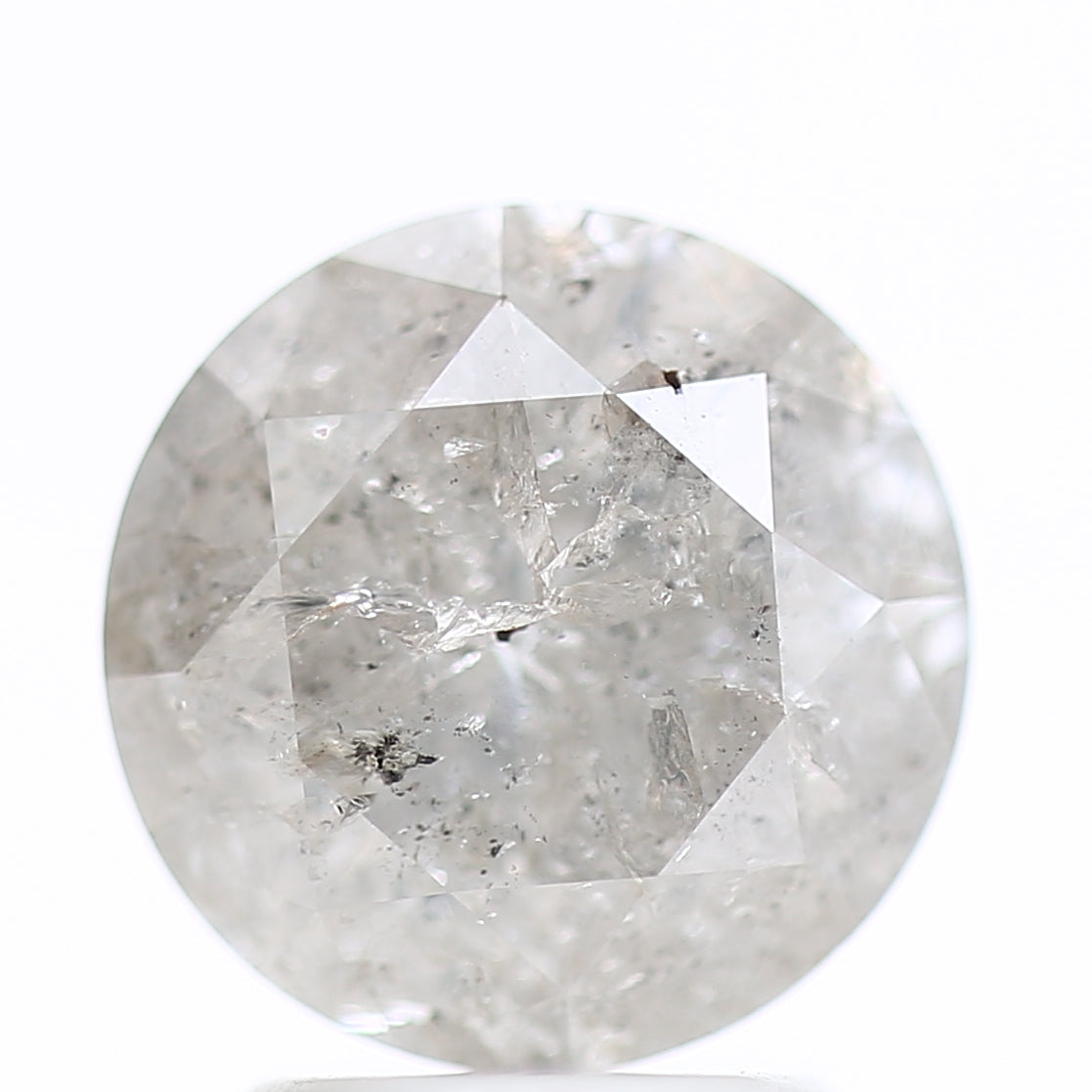2.51 Carat Icy Gray Salt and Pepper Natural Celestial Diamond 8.50 MM