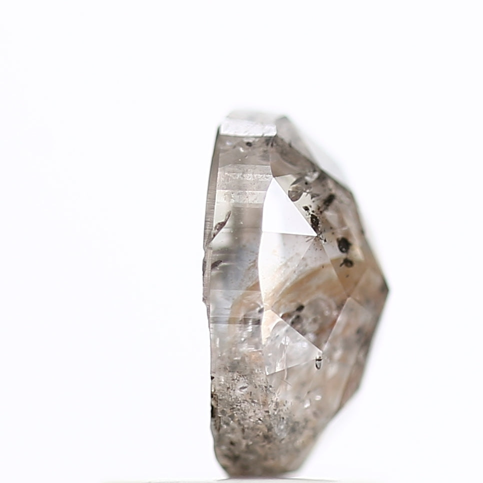 1 Ct Salt and Pepper Diamond Oval Natural Rose Cut 7.13 MM