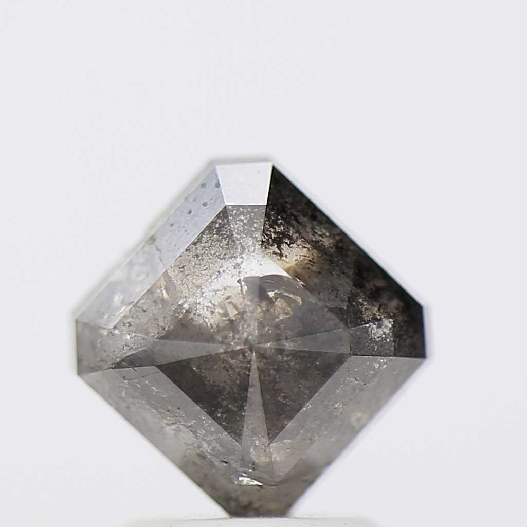 1.84 Carat 6.62 MM Fancy Gray Emerald Cut Salt and Pepper Diamond - Blackdiamond