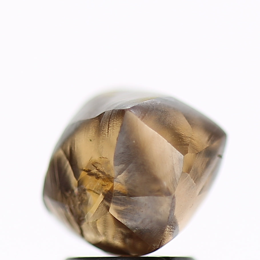 3.73 Carat Natural Octahedron Fancy Champagne Brown Rough Diamond 9.11 MM