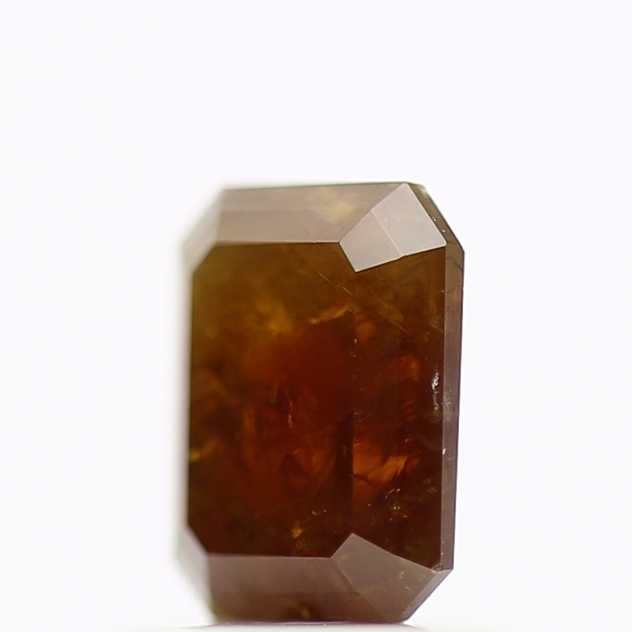 0.83 Carat Natural Emerald Cut Red Brown Salt And Pepper Diamond 6 MM
