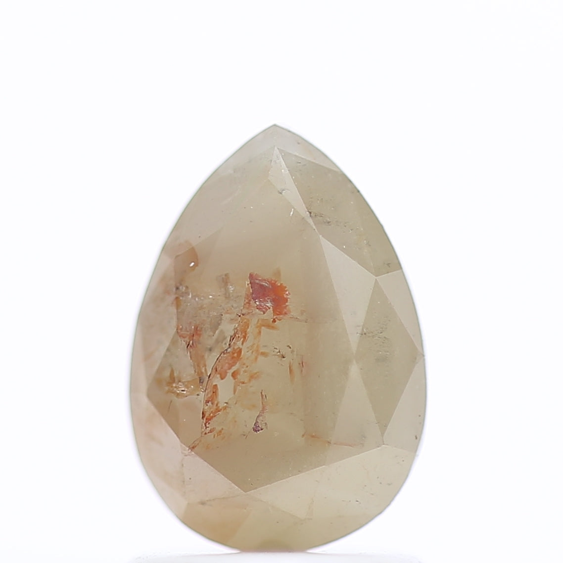 1.15 Carat Rustic Orange Gray Pear Cut Salt And Pepper Diamond 8.30 MM