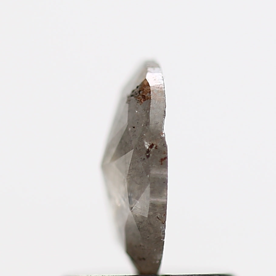 0.52 Carat Oval Rose Cut Salt and Pepper Diamond 6.80 MM