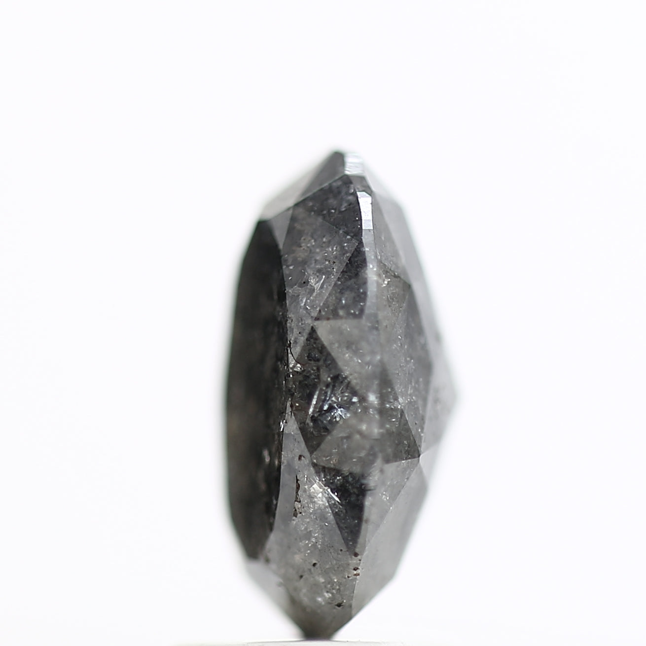 2.21 Carat Fancy Grey Salt and Pepper Oval Diamond 9.54 MM