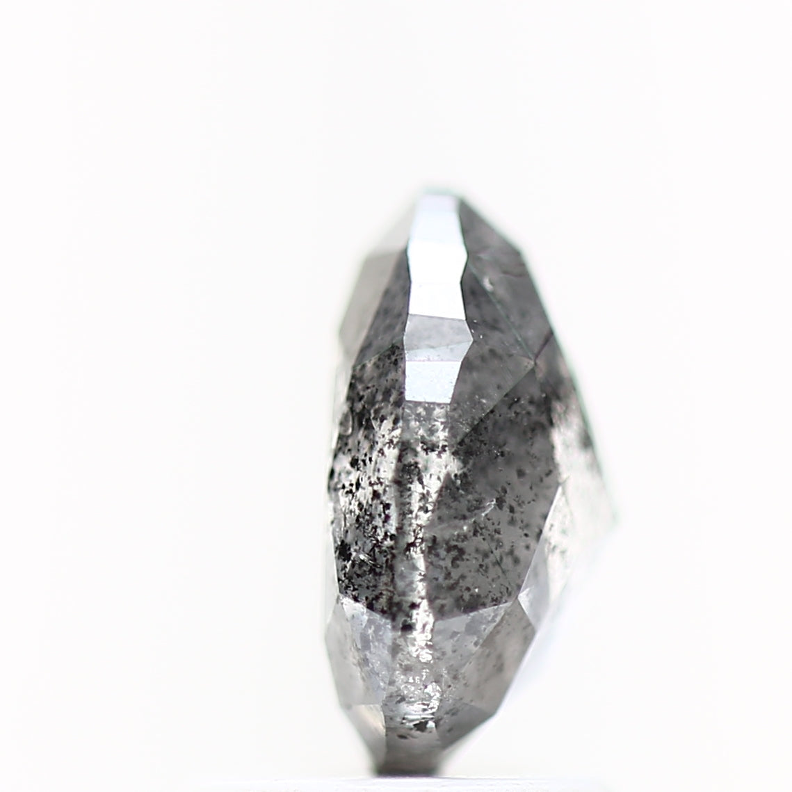 1.60 Carat Natural Gray Diamond For Pear Cut Diamond Halo Ring