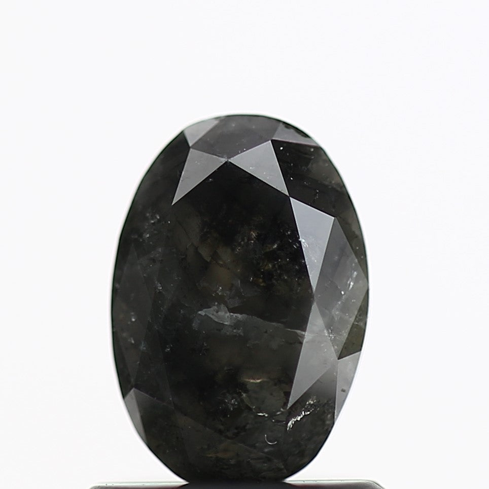 0.88 Carat Fancy Gray Oval Brilliant Cut Natural Diamond 7.2 MM