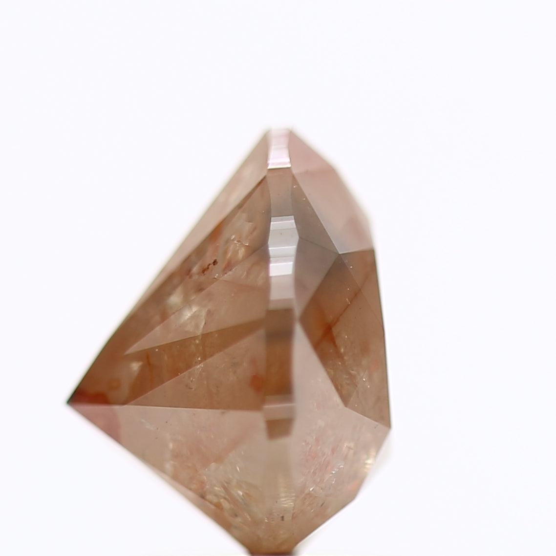 2.12 Carat Pear Cut Orange Salt And pepper Diamond 8.38 MM