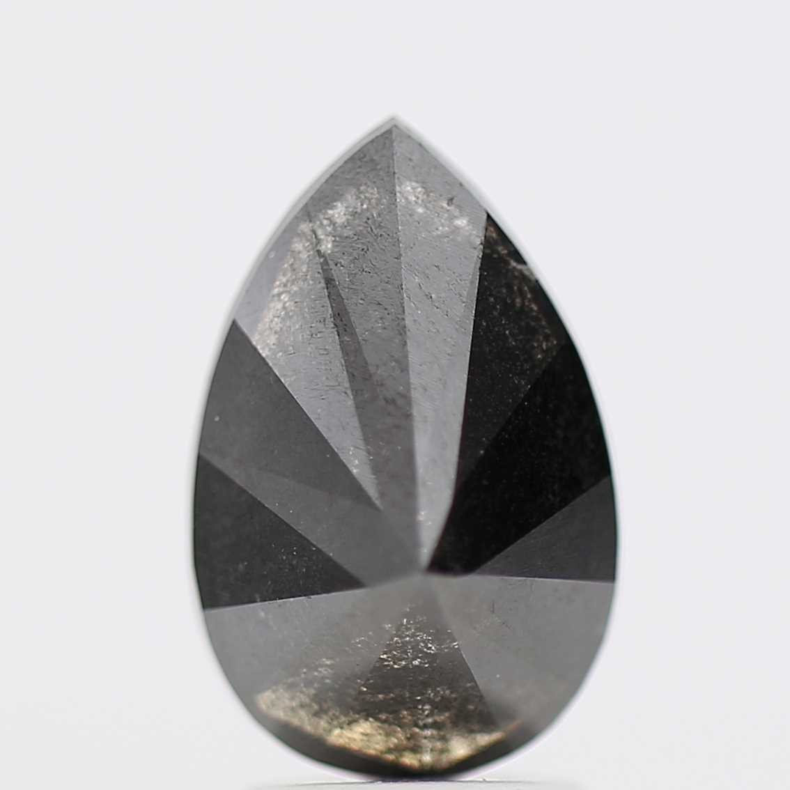 2.81 Carat Natural Pear Black Diamond For Engagement Ring