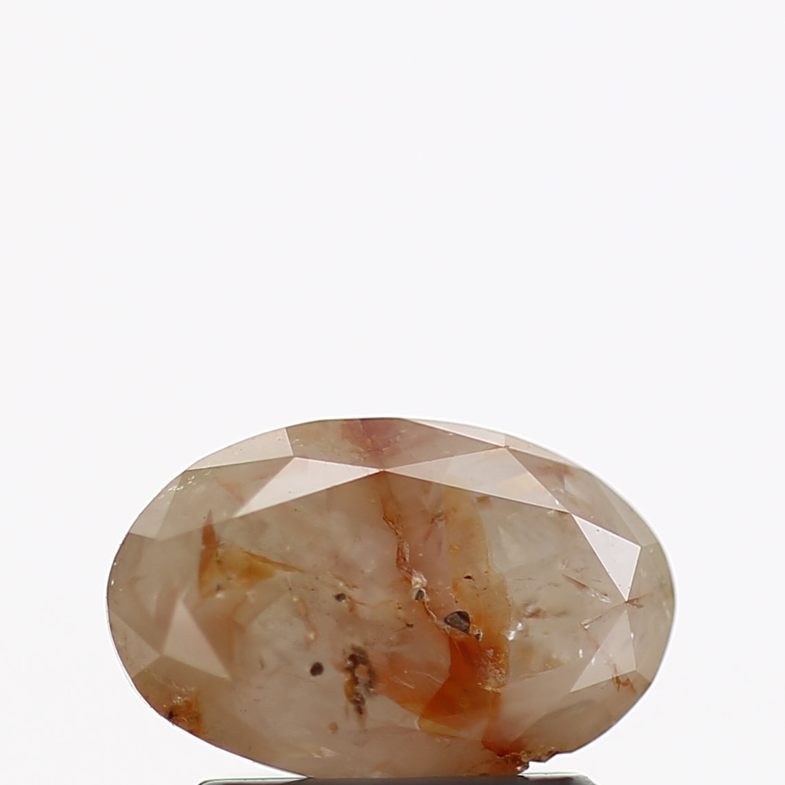 0.84 Carat Oval Brilliant Cut Orange Rustic Diamond 8 MM