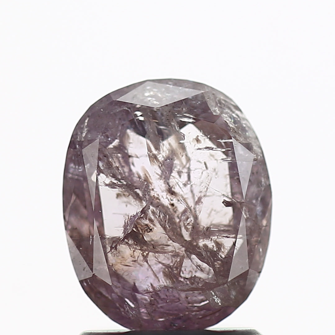 0.98 Carat Oval Pink Salt and Pepper Diamond 8 MM