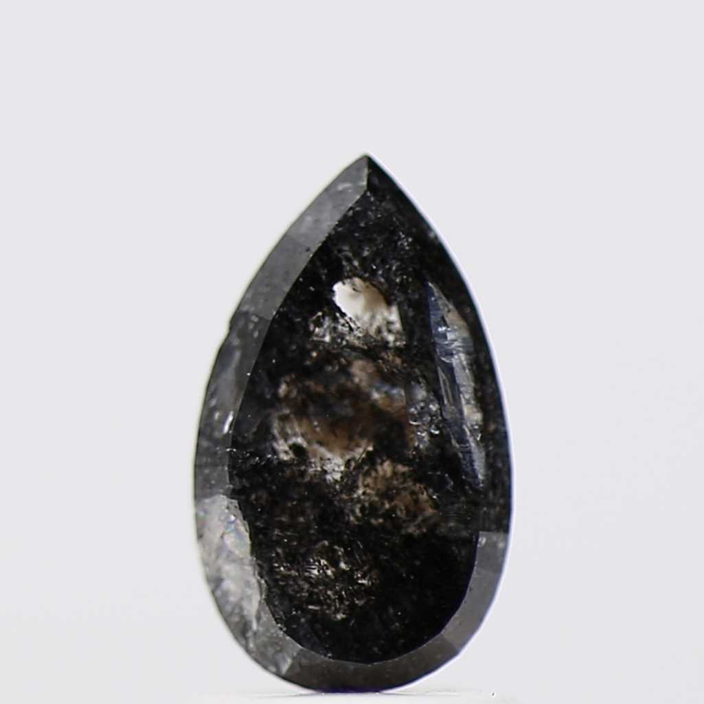 1.13 Carat Gray Natural Pear Rose Cut Loose Diamond