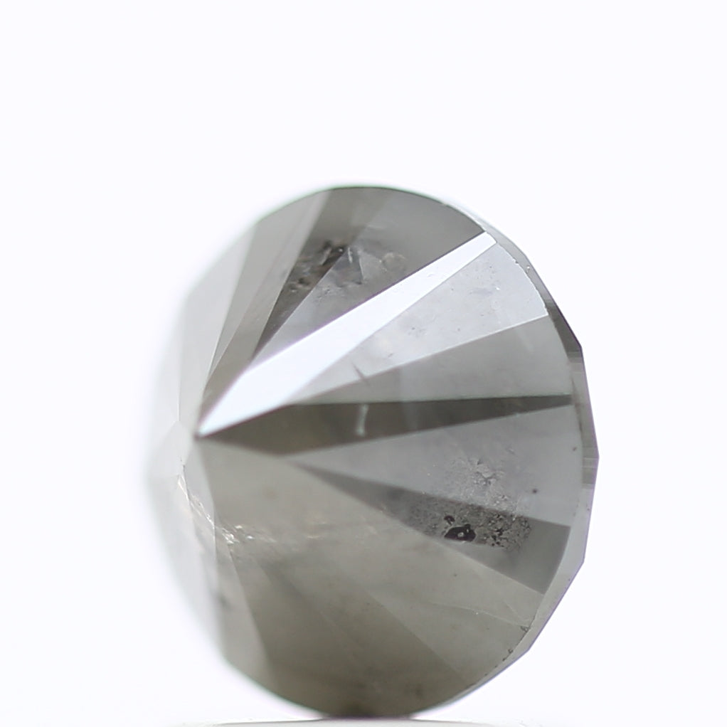1.95 Carat Natural Round Salt Pepper For Fancy Grey Diamond Ring
