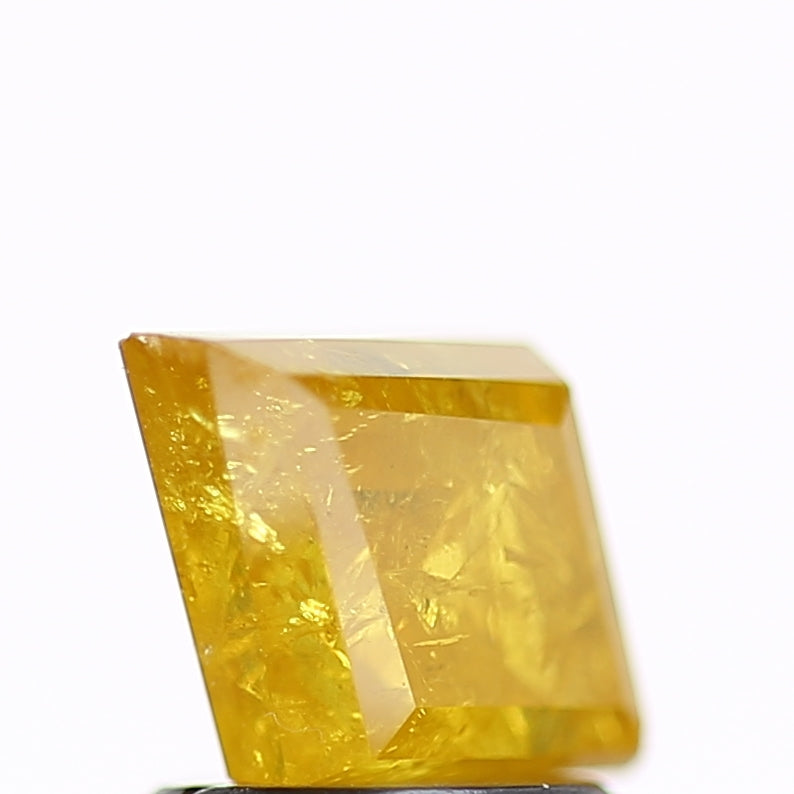 1.76 Carat Natural Yellow Lozenge Salt and Pepper Diamond 9.3 MM
