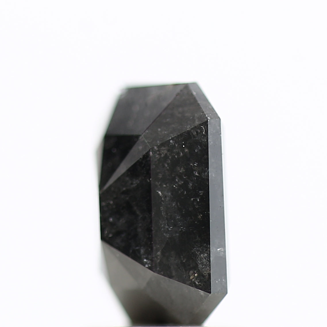 1.81 Ct Natural Color Emerald Cut Black Salt and Pepper Diamond 8.05 MM