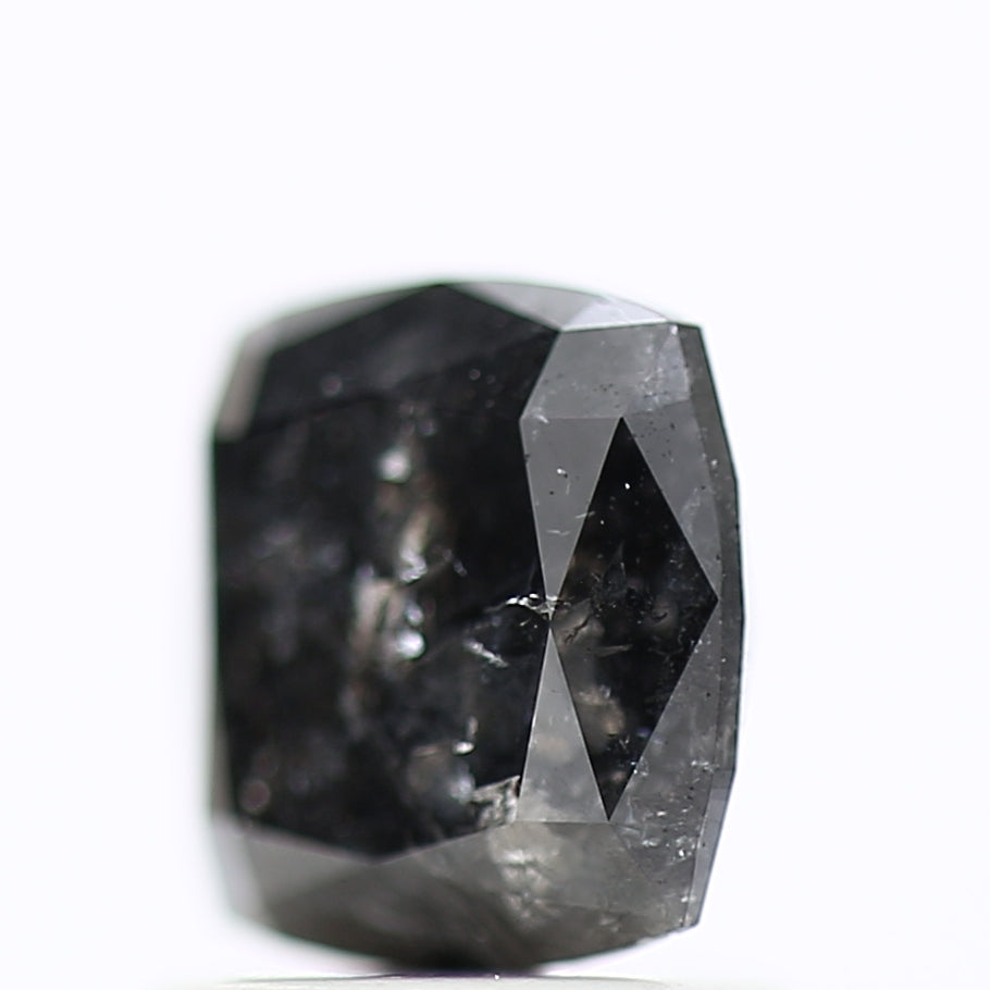 1.19 Ct Cushion Salt Pepper Diamond For Black Diamond Wedding Rings