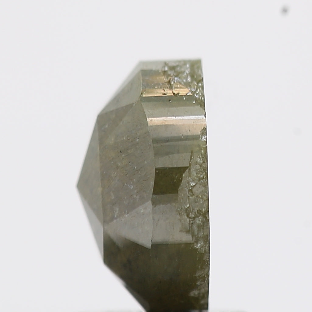 1.59 Carat Oval Rose Cut Salt and Pepper Diamond 7.5 MM