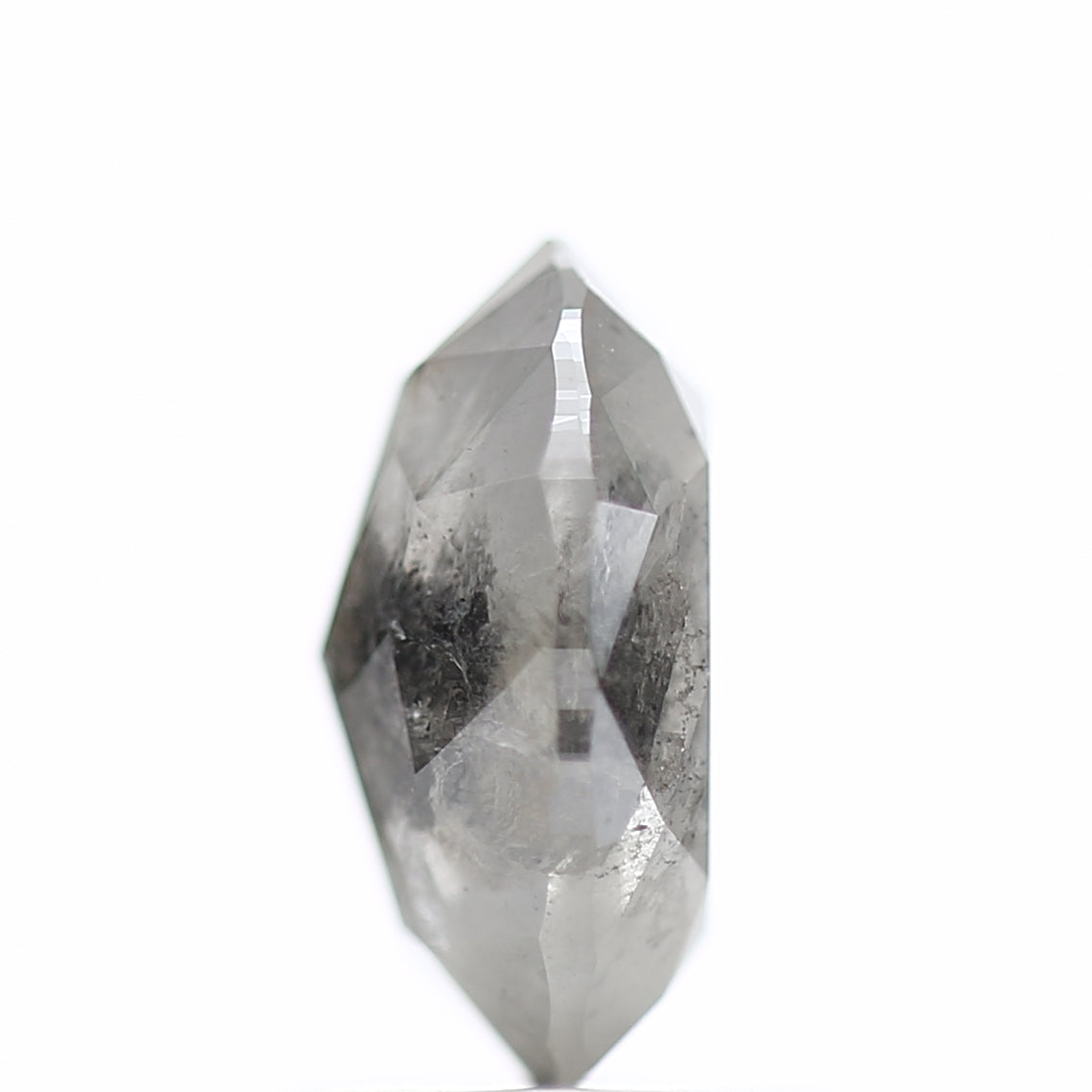 1.60 Carat Rose cut Fancy Gray Oval Salt and Pepper Diamond 8.52 MM