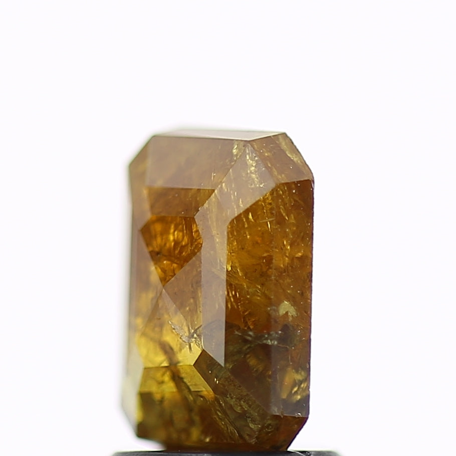 1.39 Carat Natural Yellow Emerald Salt and Pepper Diamond 7.9 MM