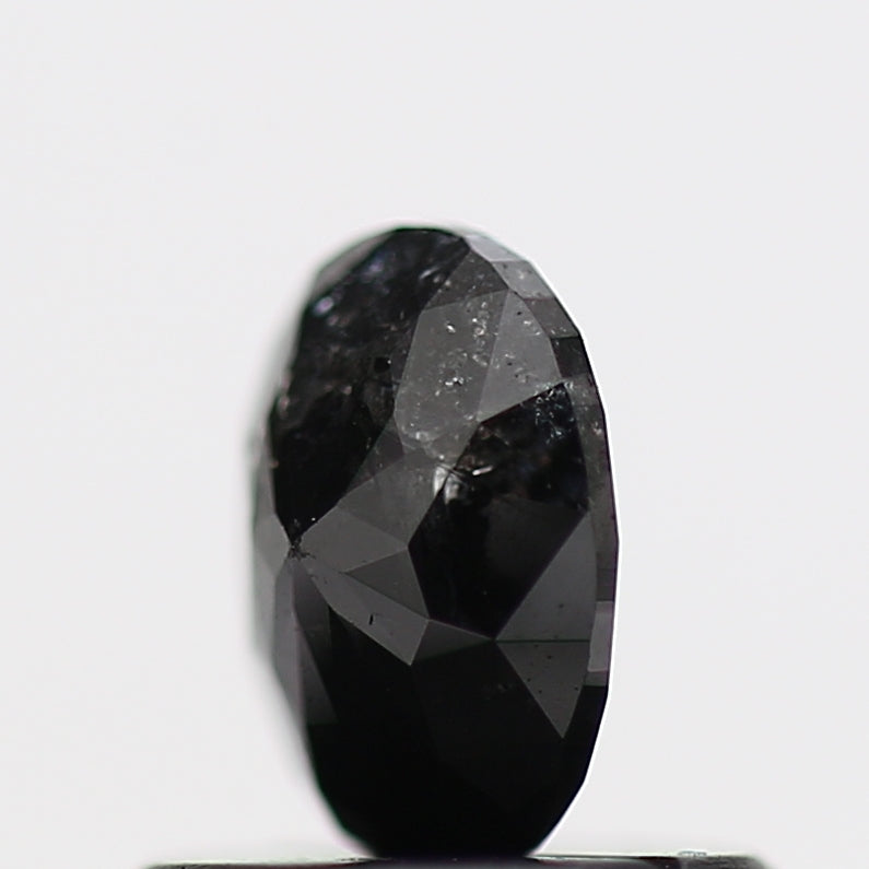 0.48 Carat Black Oval Double Rose Cut Natural Diamond 5.70 MM