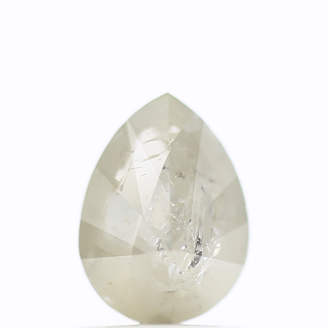 1.11 Carat Natural Grey Milky Pear Salt Pepper Diamond 7.72 MM