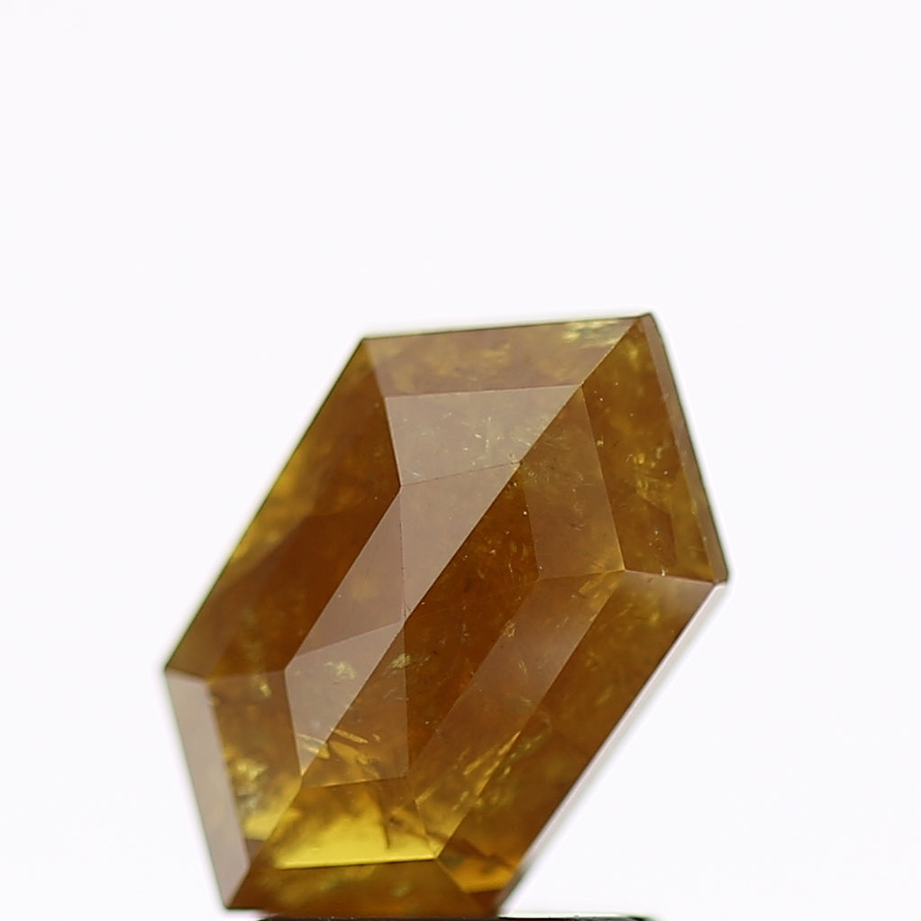 1.91 Carat Elongated Hexagon Salt and Pepper Diamond Yellow 10 MM