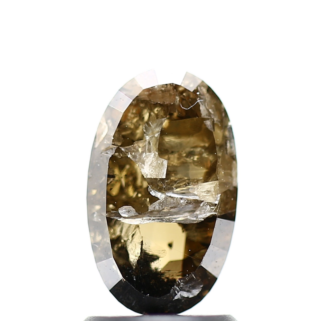 1.52 Carat Champagne Brown Elongated Oval Cut Diamond 9.31 MM