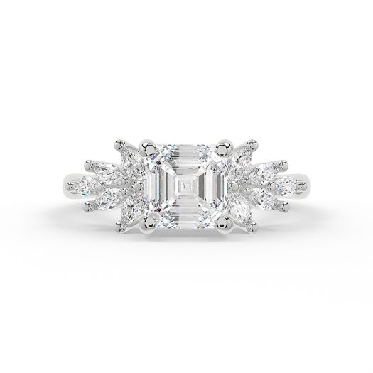 Asscher 1 Carat Lab Grown Diamond Ring IGI Certified Isabella