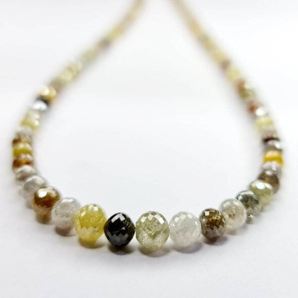 fancy color diamond beads necklace