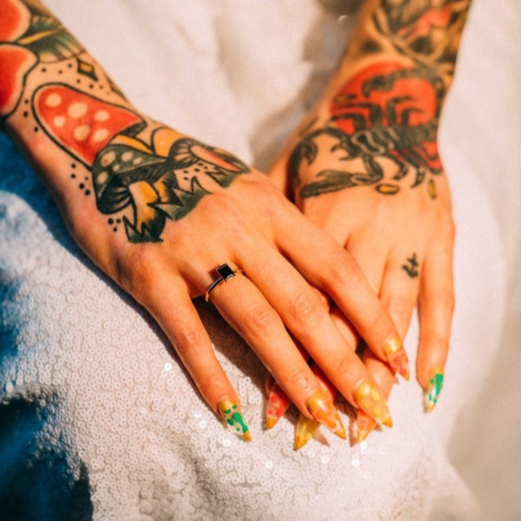 2 Carat 14K Rose Gold Solitaire Emerald Cut Black Diamond Engagement Ring Perfect Gift For Her - Blackdiamond