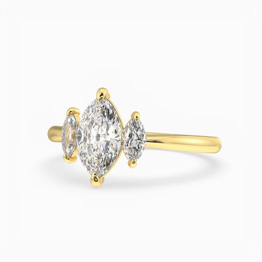 18K Solid Gold 1 Carat D VVS1 Marquise Engagement Ring Orion