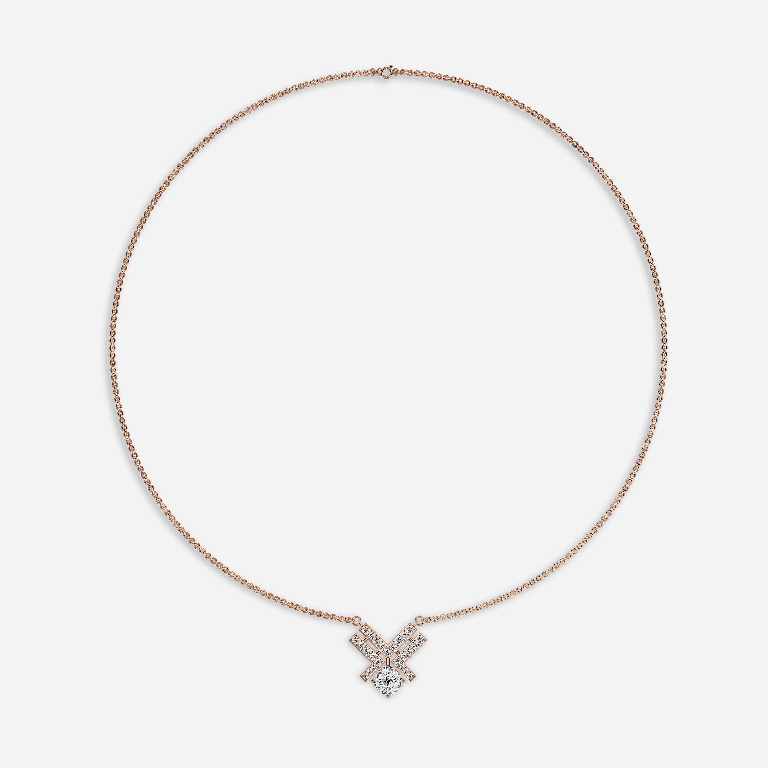 Cushion Diamond Necklace 14k1 8k Yellow Gold