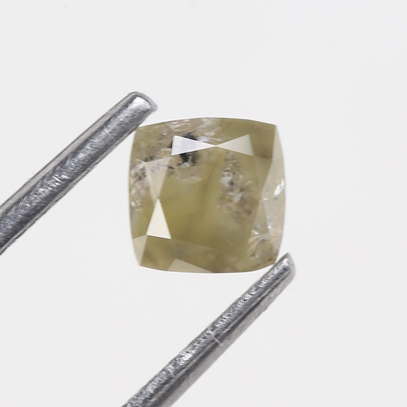 Cushion Cut Natural Yellow Salt And Pepper Diamond