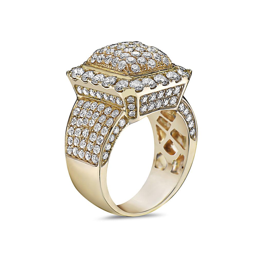 18K Yellow Gold Men's Diamond Ring with 5.41 Carat