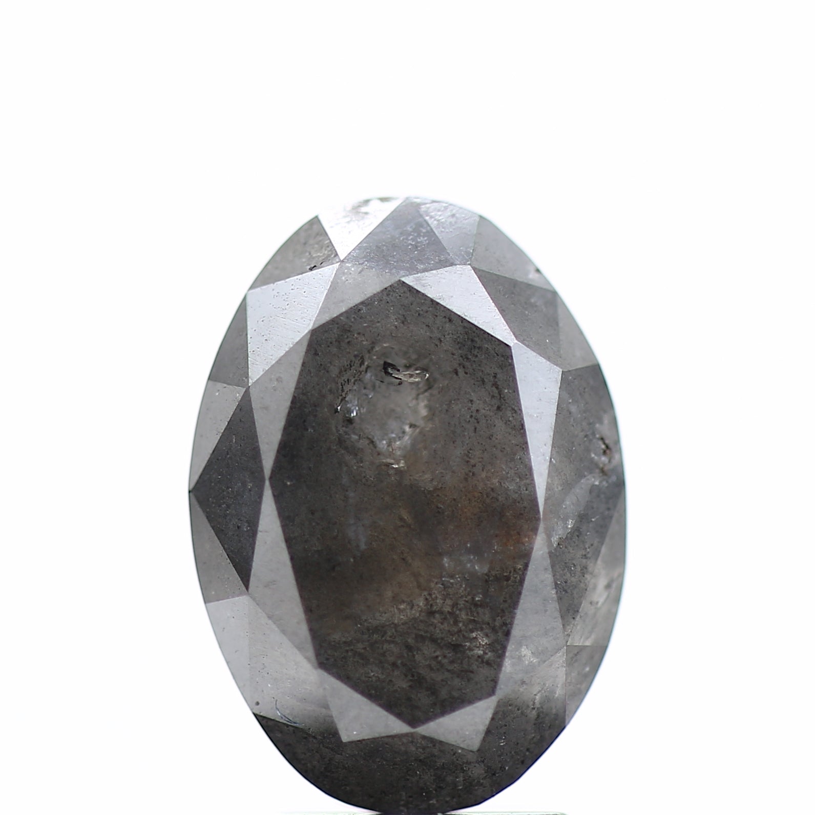 Design Natural Gray 4 carat Oval Cut Diamond Ring 11.40 MM