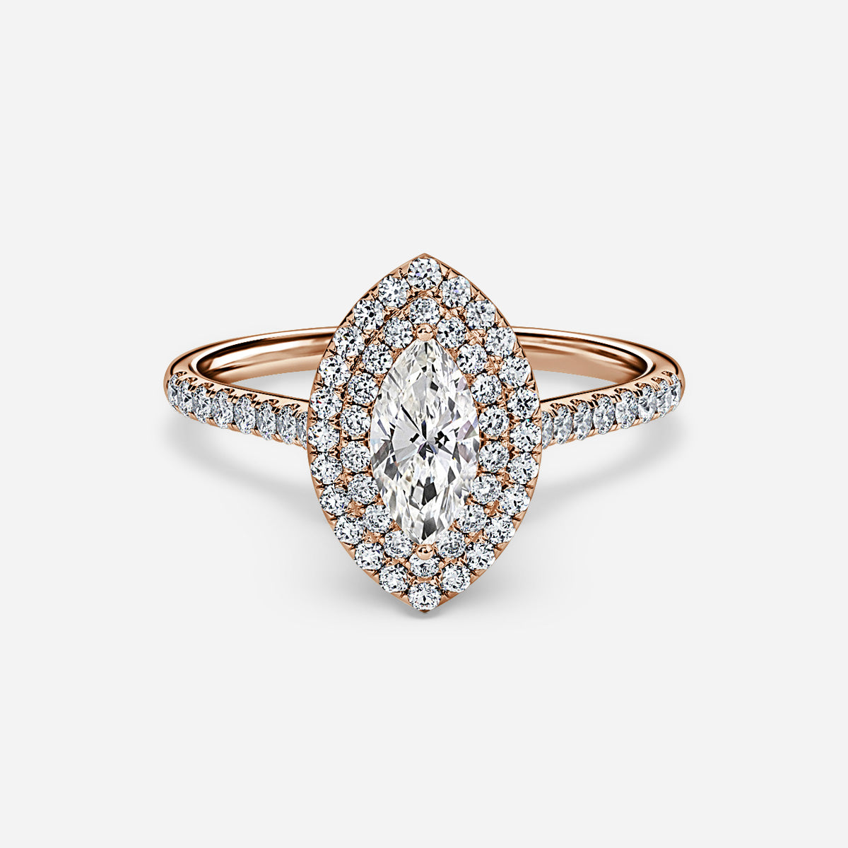 18K Solid Gold 1 Carat D VVS1 Marquise Engagement Ring Lola