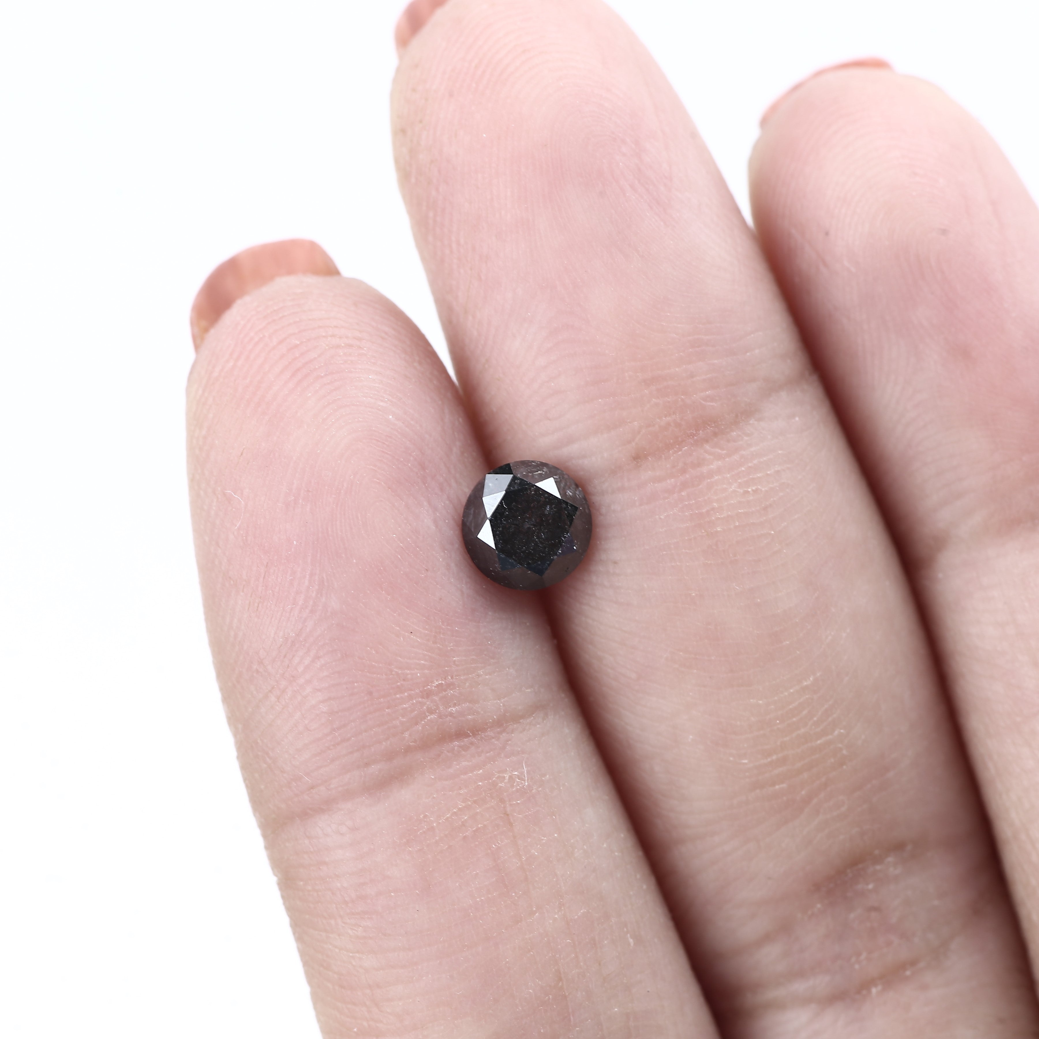 1 carat fancy round black diamond ring