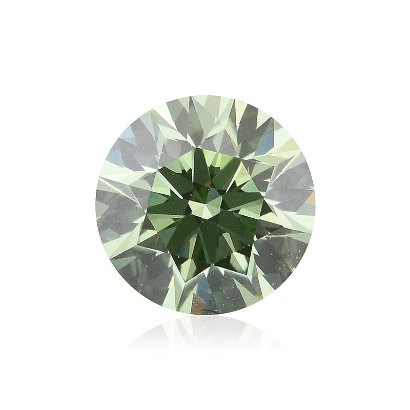 FANCY GREEN DIAMOND FOR ROUND BRILLIANT CUT DIAMOND RING