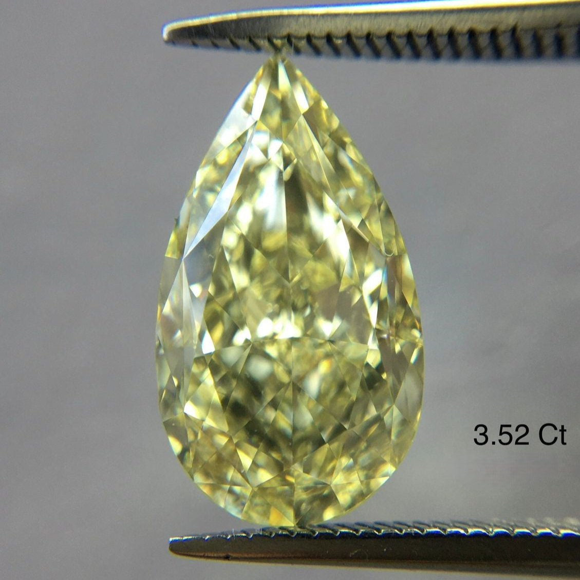 3.52 Carat Fancy Light Yellow Diamond, Pear Modified Brilliant, VS1 Clarity, GIA