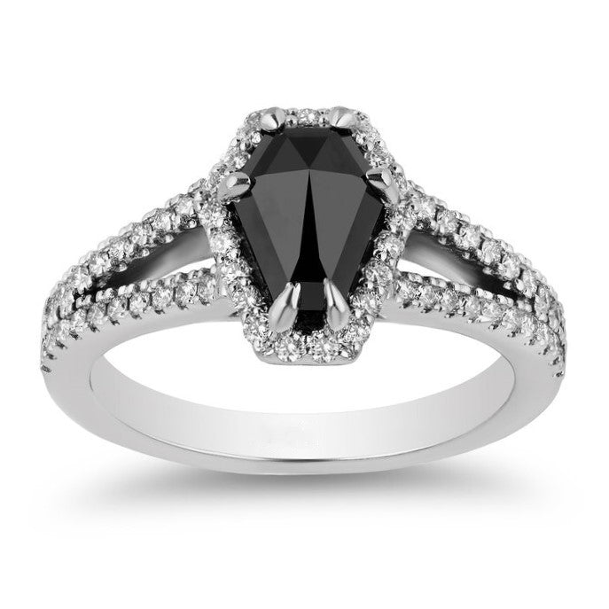 1ct Natural Forever Love Black and White Diamond Ring - Blackdiamond