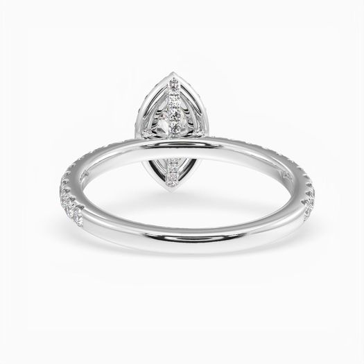 18k White Gold 1ct D VVS1 Halo Marquise Engagement Ring Elara