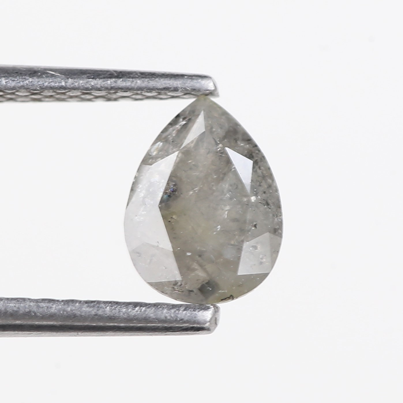 0.57 Carat Natural Grey Pear Salt And Pepper Diamond 6.82 MM