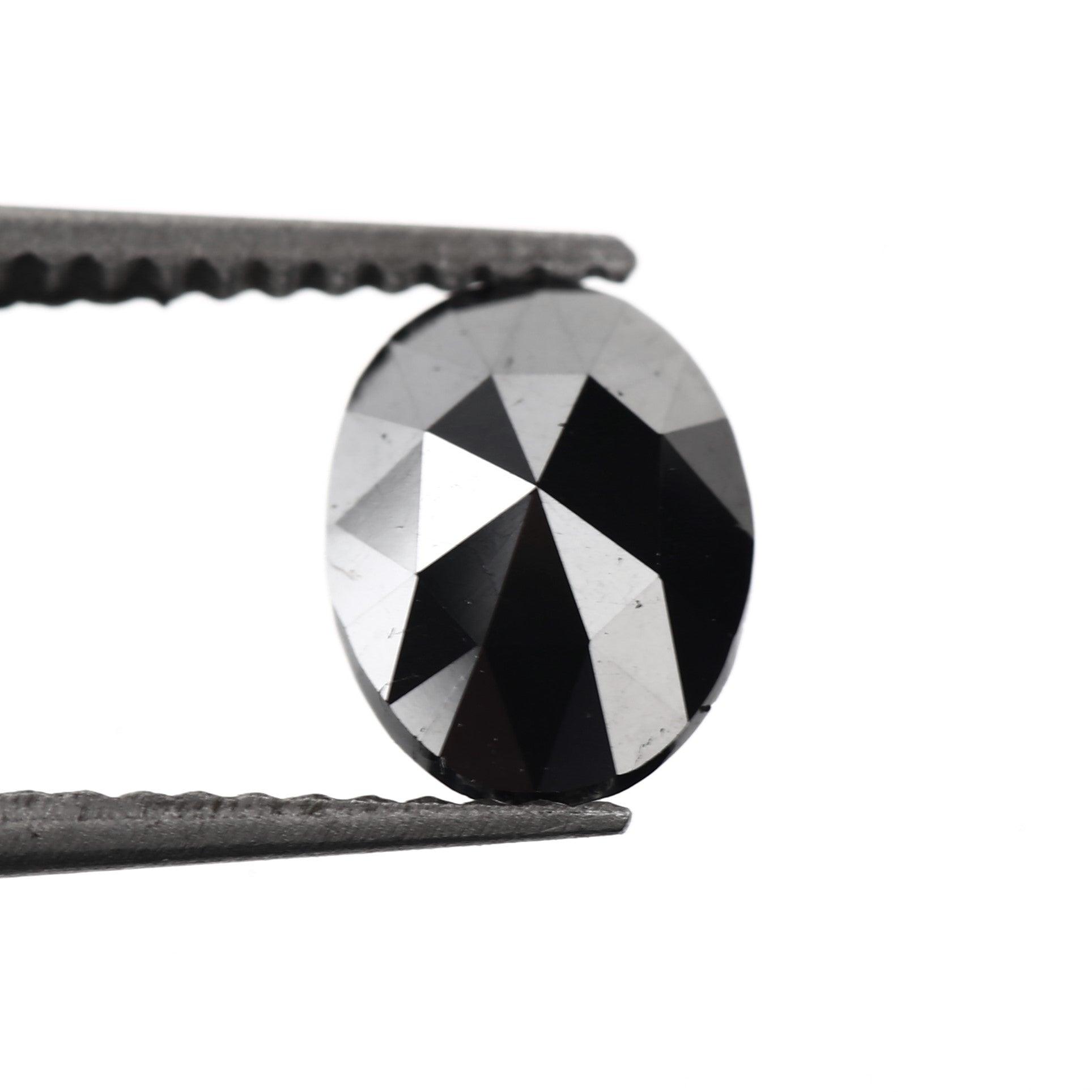 oval rose cut black diamond