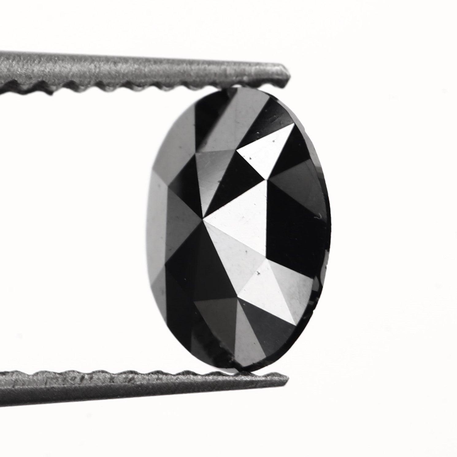 oval rose cut black diamond