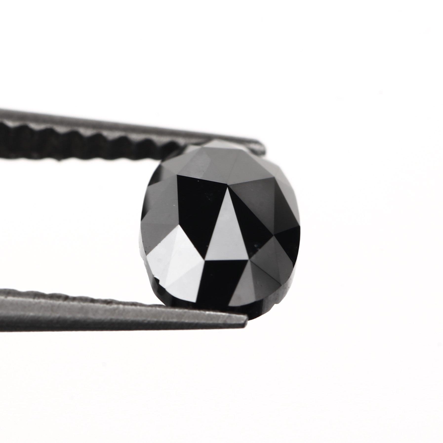 oval black diamond loose