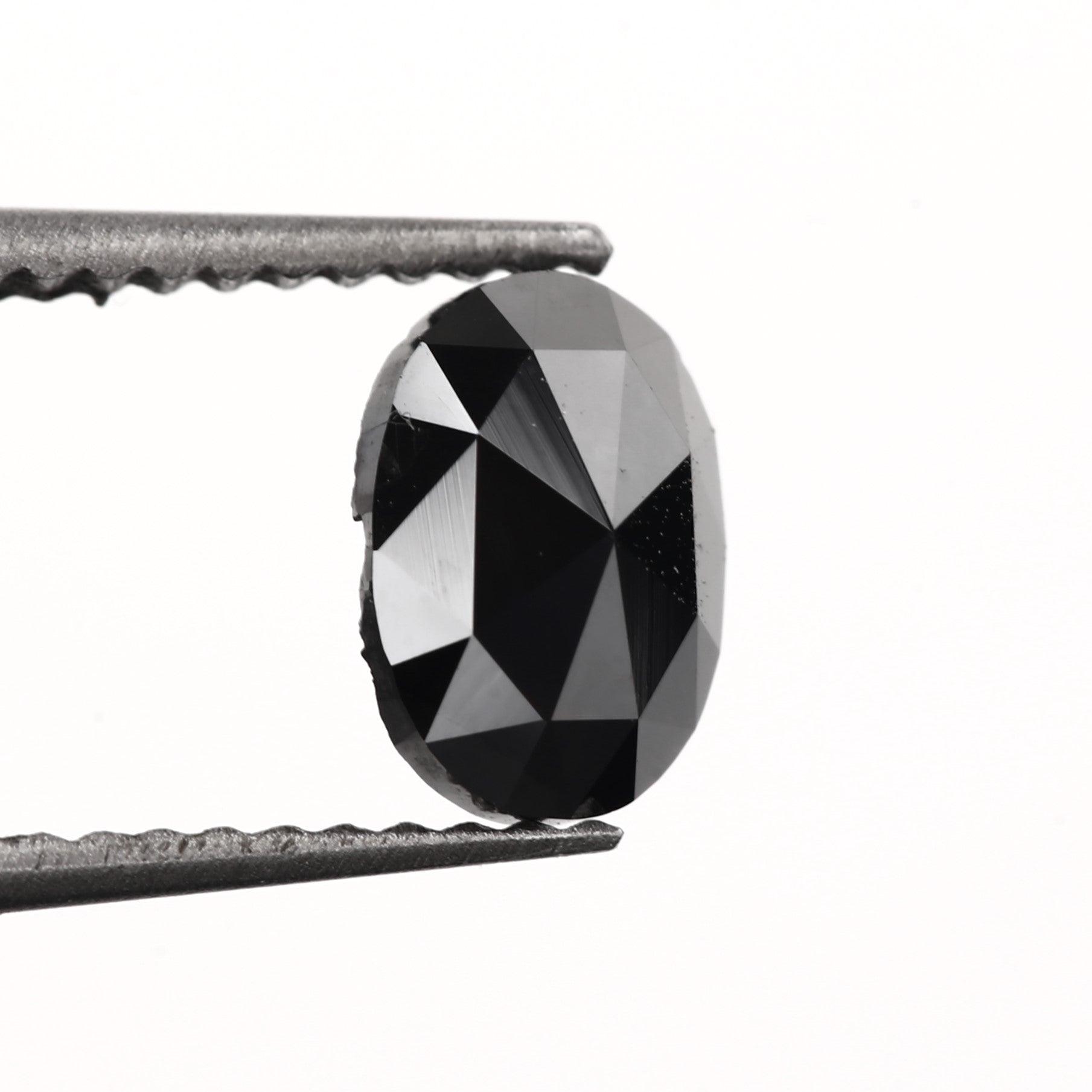 oval fancy black diamond ring