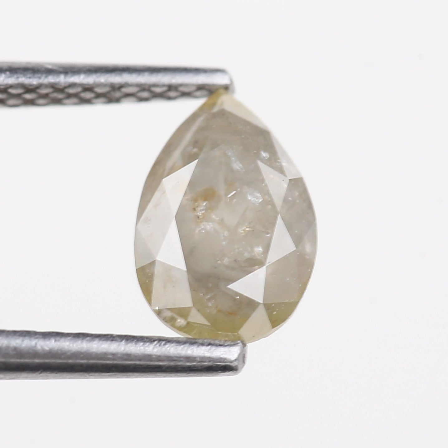 0.89 Carat Natural Gray Pear Shape Salt and Pepper Diamond 7.57 MM